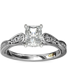 ZAC ZAC POSEN Vintage Milgrain Scalloped Diamond Engagement Ring in 14k White Gold